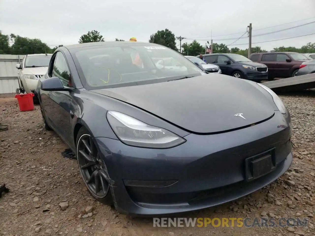 1 Photograph of a damaged car 5YJ3E1EAXMF086351 TESLA MODEL 3 2021