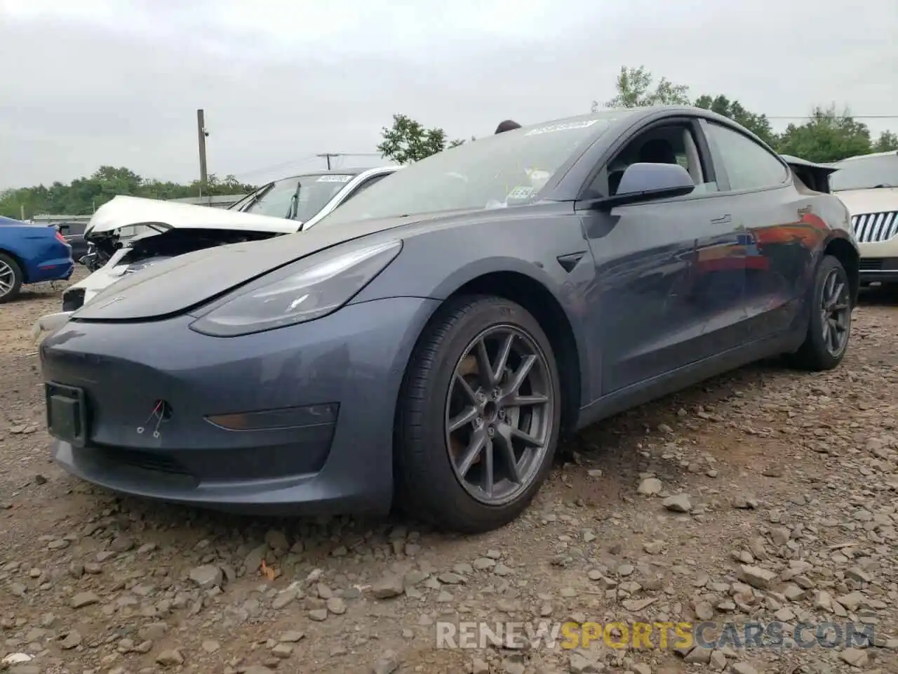 2 Photograph of a damaged car 5YJ3E1EAXMF086351 TESLA MODEL 3 2021