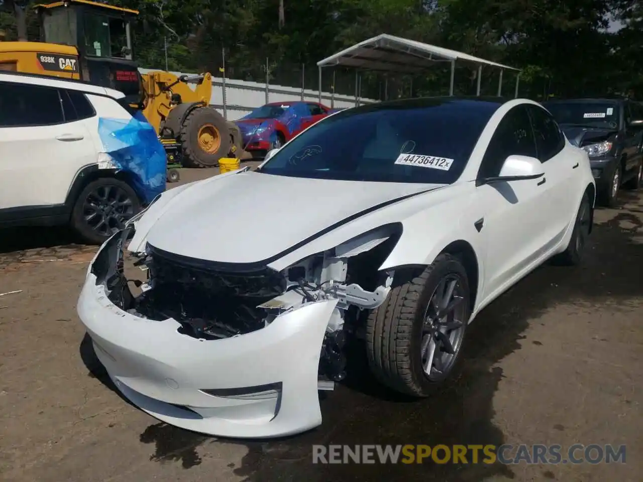 2 Photograph of a damaged car 5YJ3E1EAXMF086687 TESLA MODEL 3 2021