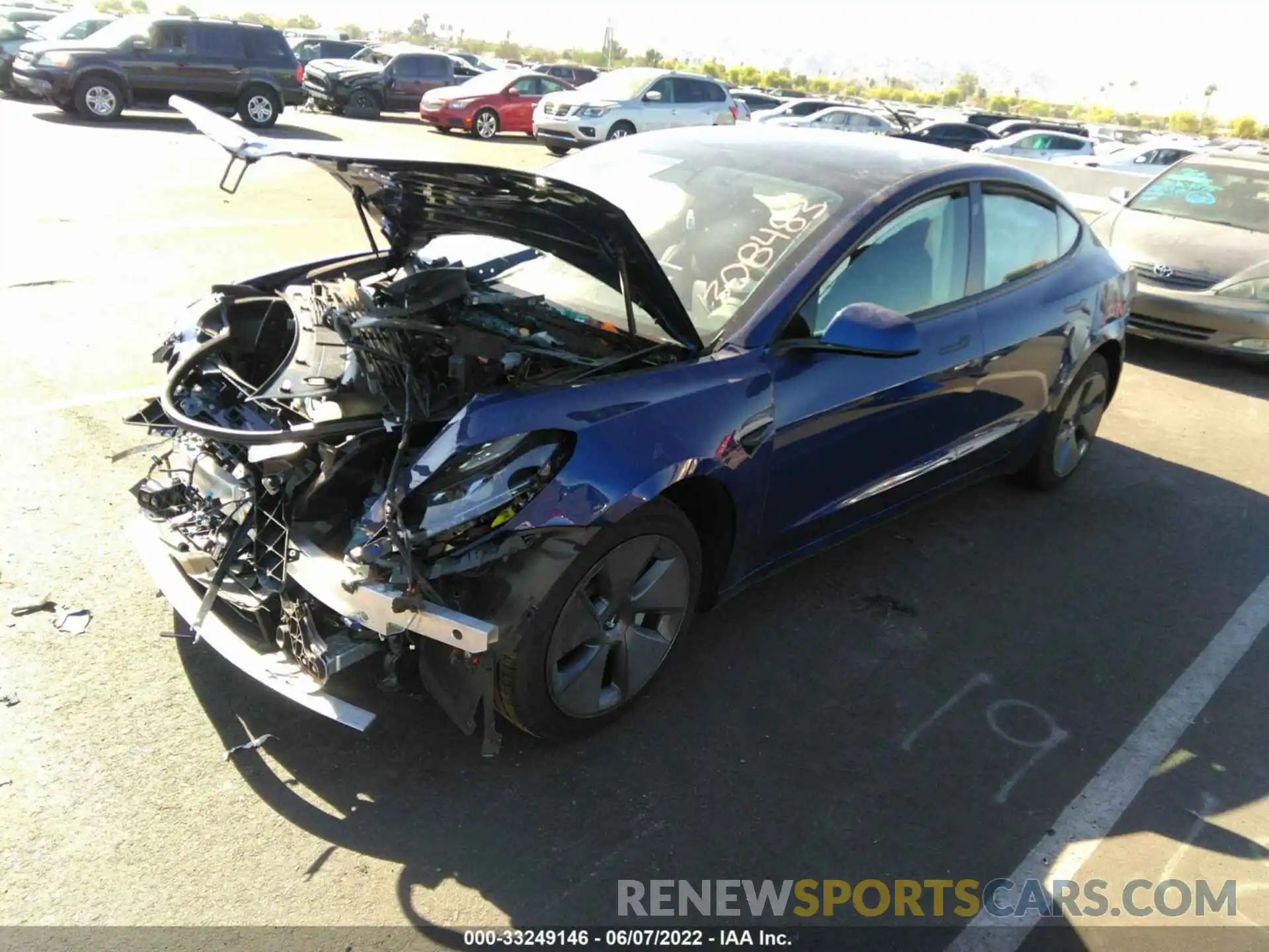 2 Photograph of a damaged car 5YJ3E1EAXMF090125 TESLA MODEL 3 2021