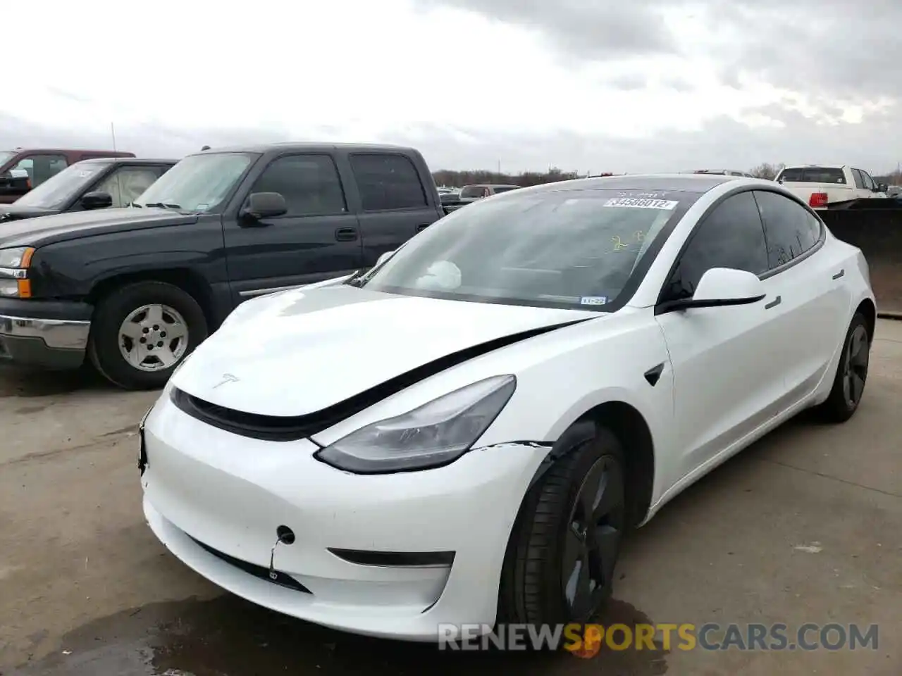 2 Photograph of a damaged car 5YJ3E1EAXMF093901 TESLA MODEL 3 2021