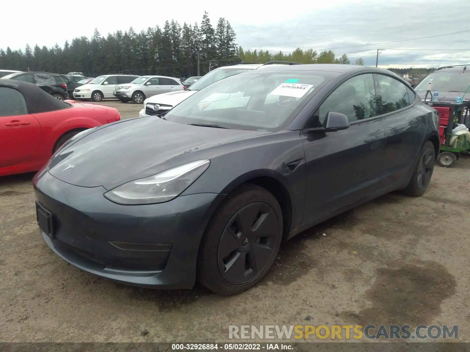 2 Photograph of a damaged car 5YJ3E1EAXMF096913 TESLA MODEL 3 2021