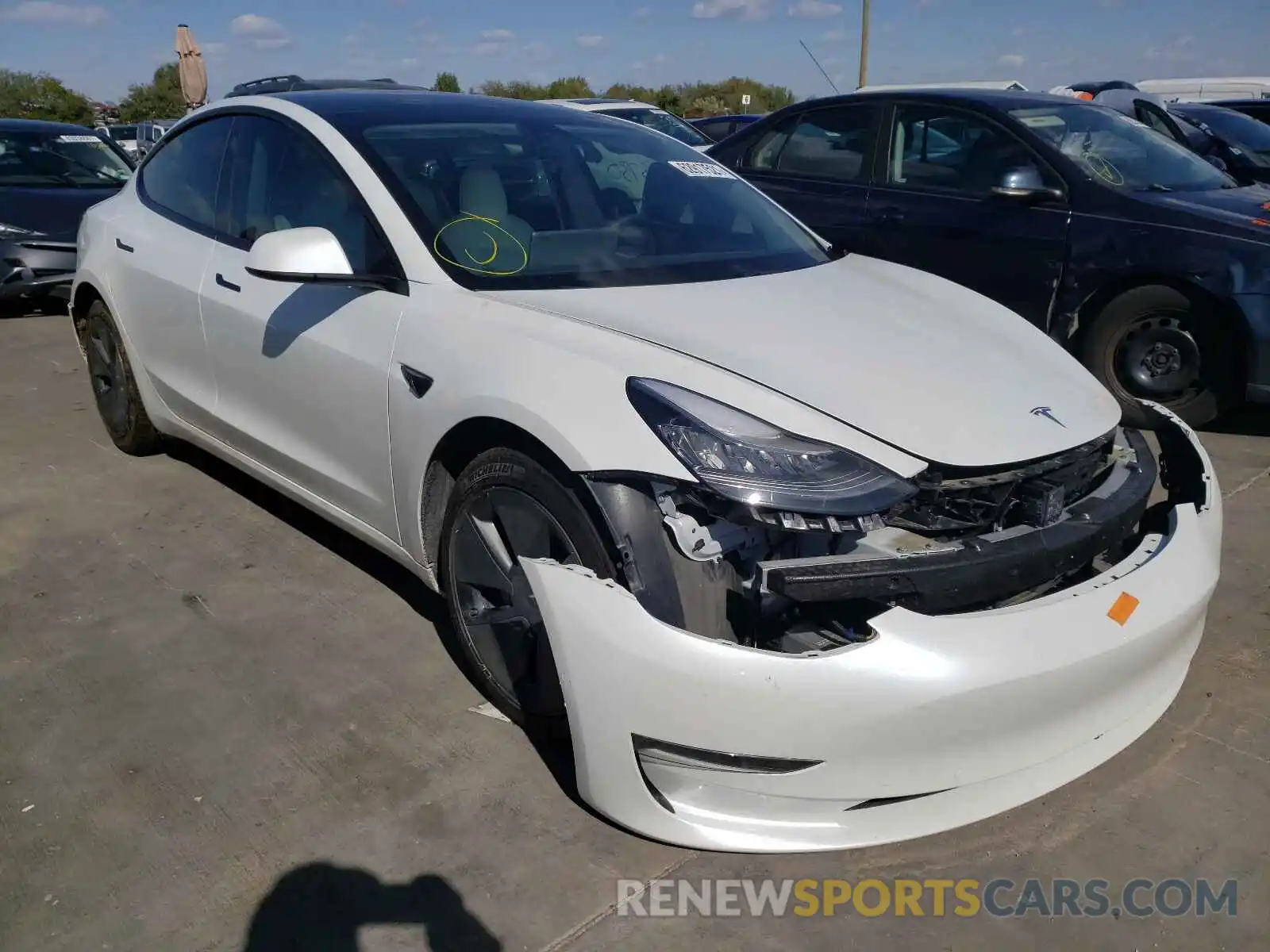 1 Photograph of a damaged car 5YJ3E1EAXMF853745 TESLA MODEL 3 2021