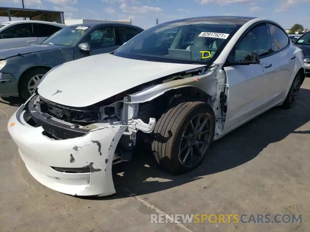 2 Photograph of a damaged car 5YJ3E1EAXMF853745 TESLA MODEL 3 2021