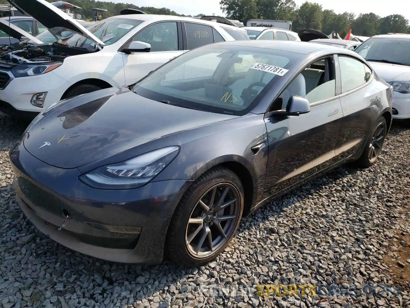 2 Photograph of a damaged car 5YJ3E1EAXMF854376 TESLA MODEL 3 2021