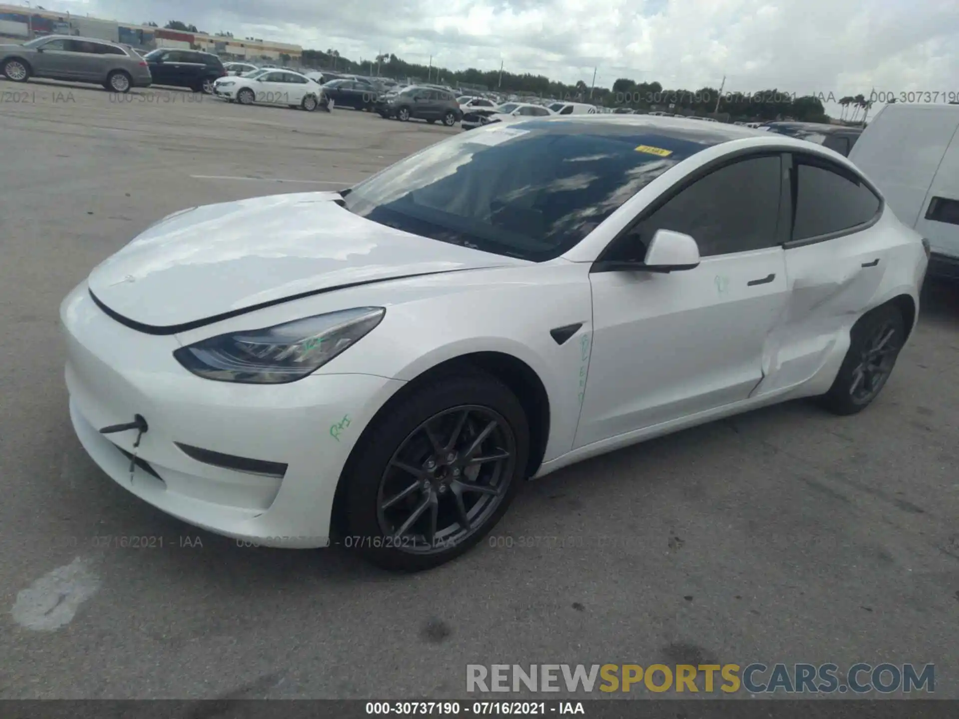 2 Photograph of a damaged car 5YJ3E1EAXMF854815 TESLA MODEL 3 2021