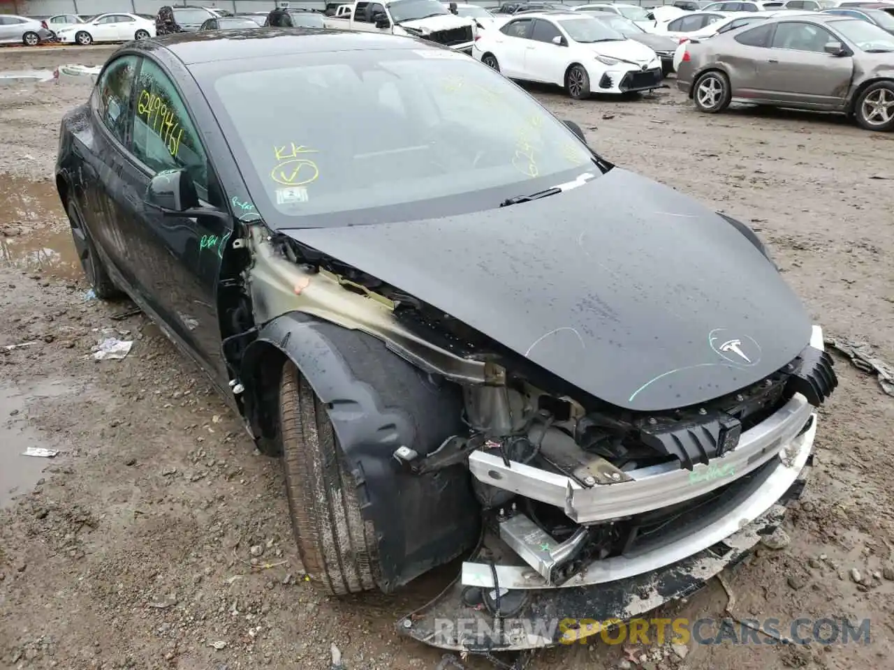 1 Photograph of a damaged car 5YJ3E1EAXMF857567 TESLA MODEL 3 2021