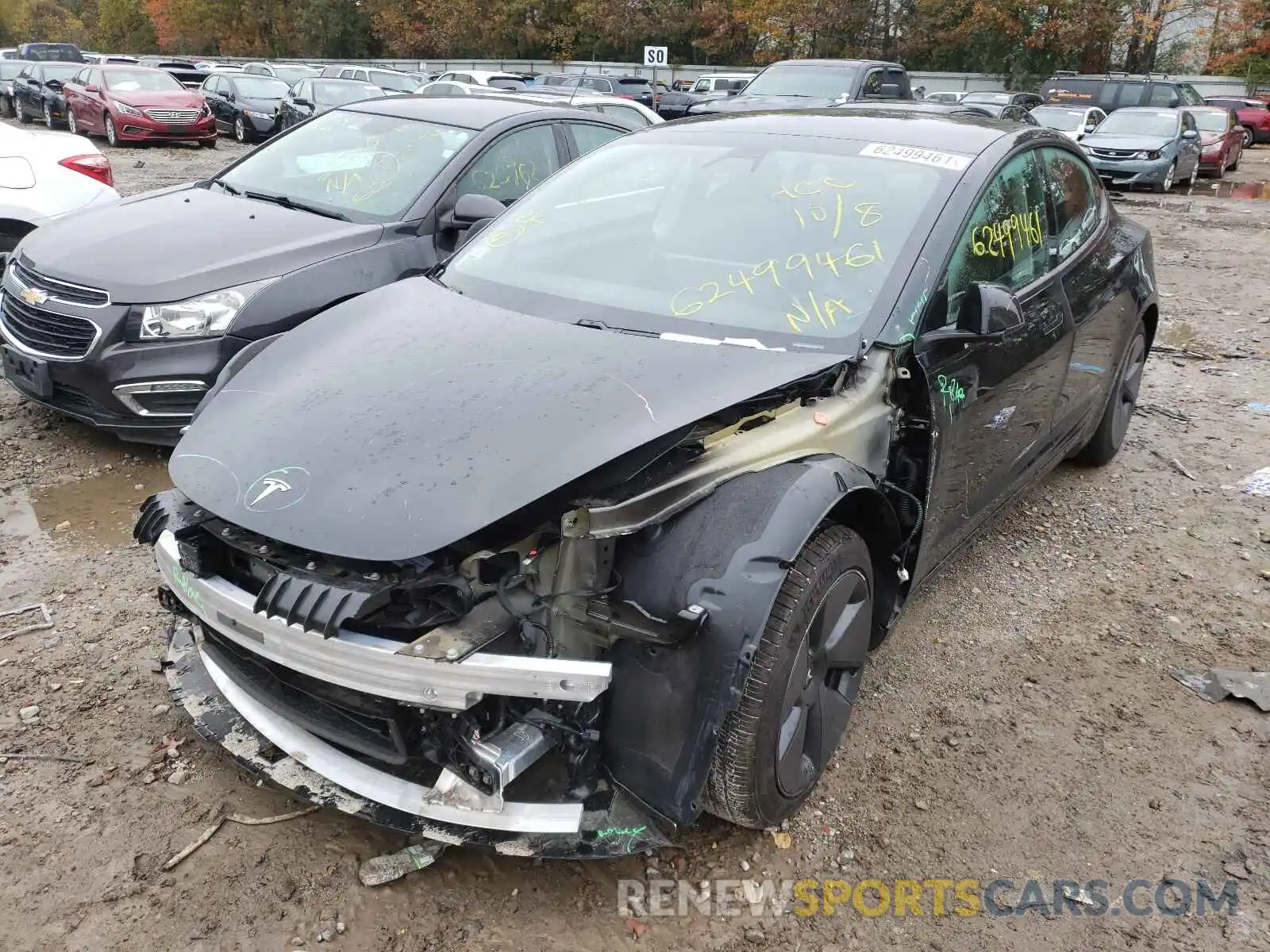 2 Photograph of a damaged car 5YJ3E1EAXMF857567 TESLA MODEL 3 2021