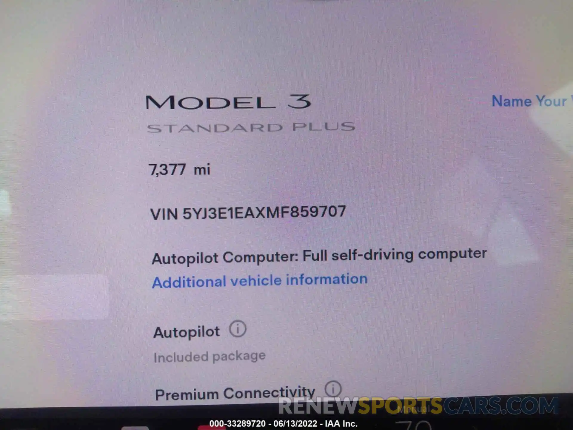 7 Photograph of a damaged car 5YJ3E1EAXMF859707 TESLA MODEL 3 2021