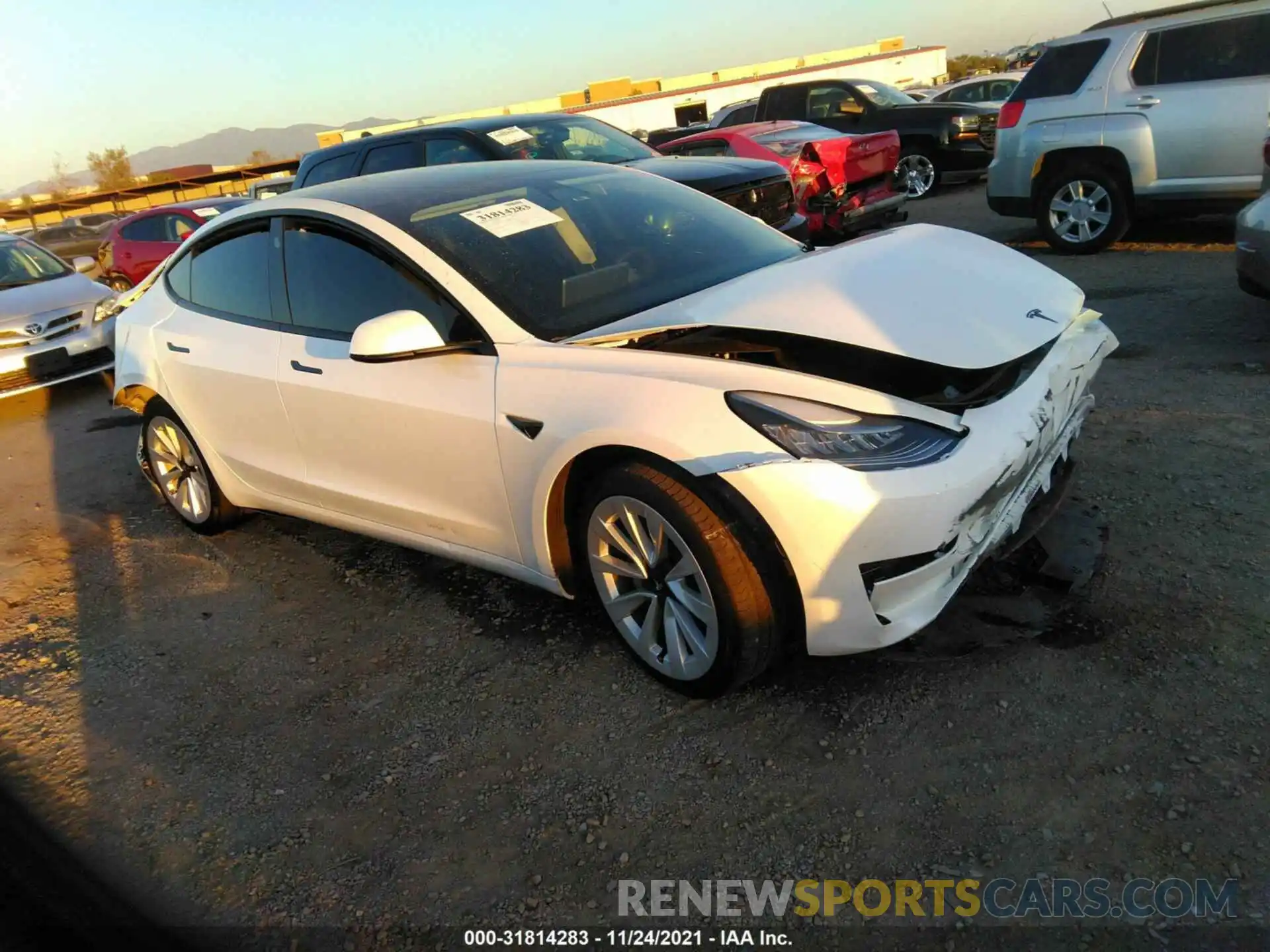 1 Photograph of a damaged car 5YJ3E1EAXMF861263 TESLA MODEL 3 2021