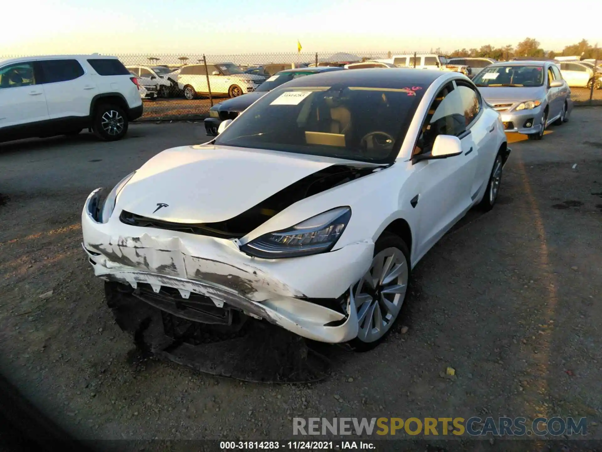 2 Photograph of a damaged car 5YJ3E1EAXMF861263 TESLA MODEL 3 2021