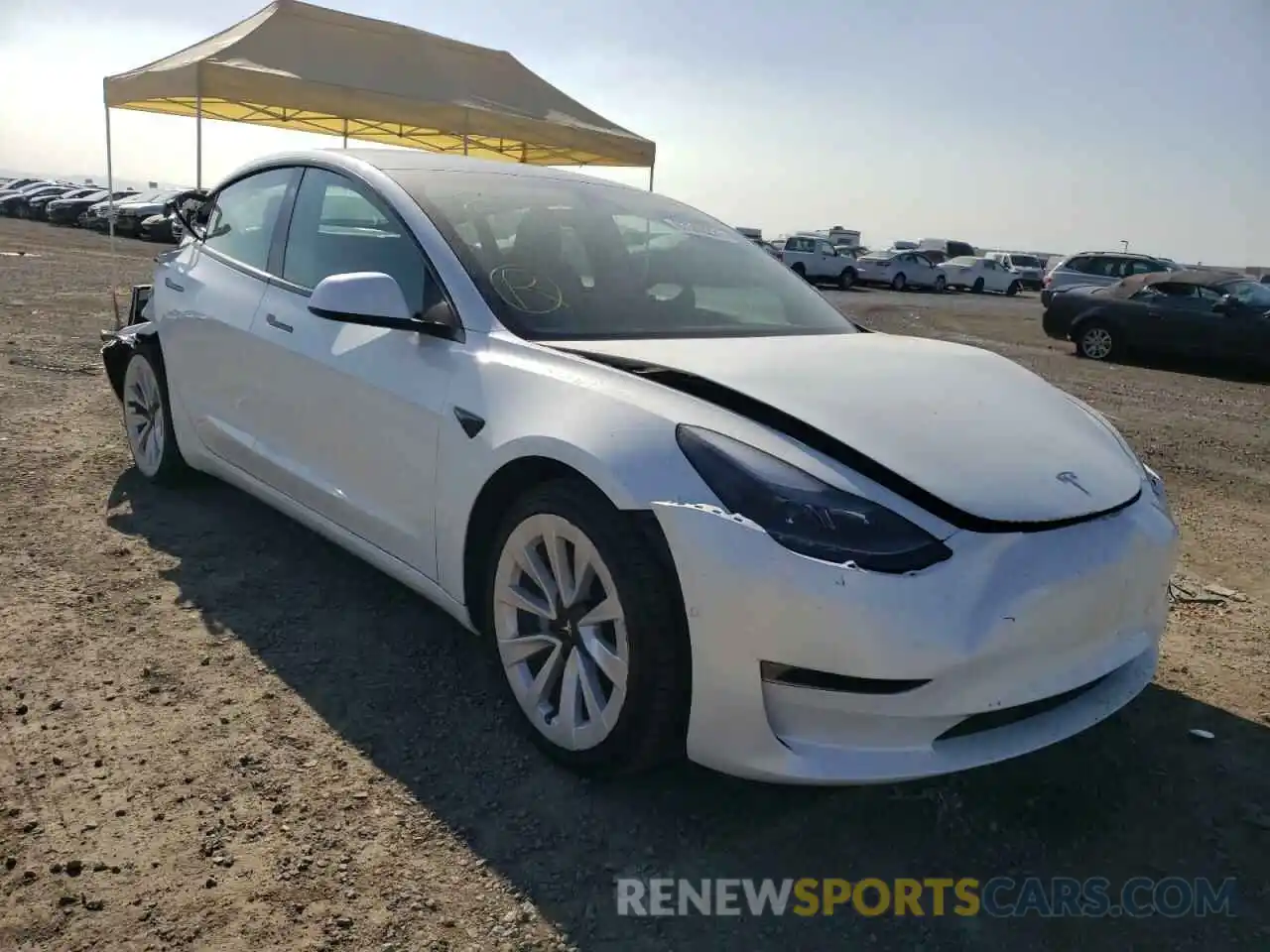 1 Photograph of a damaged car 5YJ3E1EAXMF870402 TESLA MODEL 3 2021