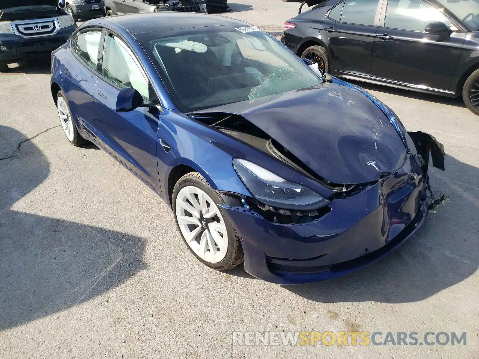 1 Photograph of a damaged car 5YJ3E1EAXMF870478 TESLA MODEL 3 2021