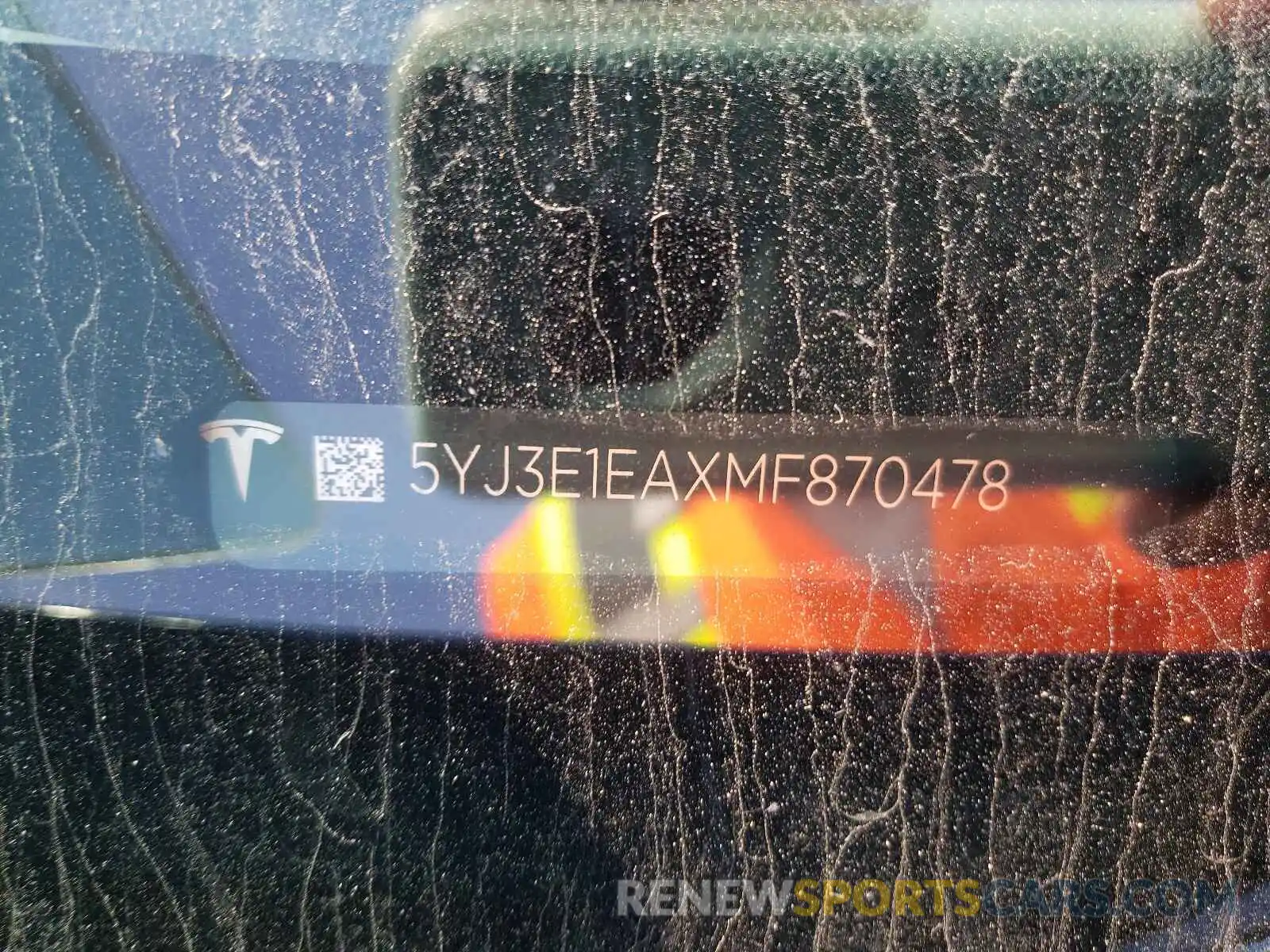 10 Photograph of a damaged car 5YJ3E1EAXMF870478 TESLA MODEL 3 2021