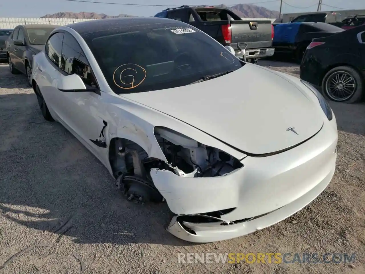 1 Photograph of a damaged car 5YJ3E1EAXMF871758 TESLA MODEL 3 2021