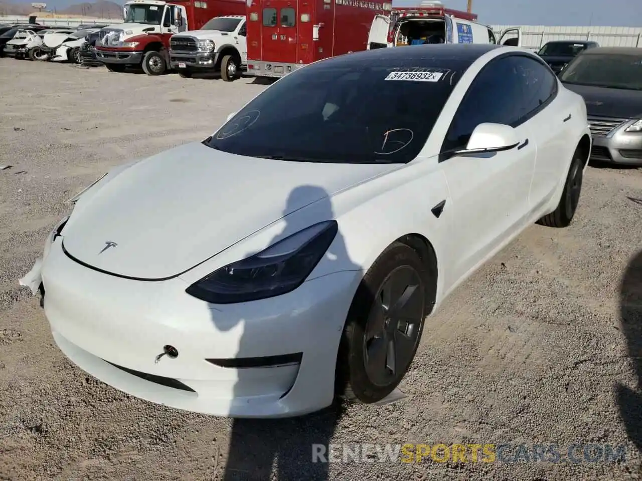 2 Photograph of a damaged car 5YJ3E1EAXMF871758 TESLA MODEL 3 2021