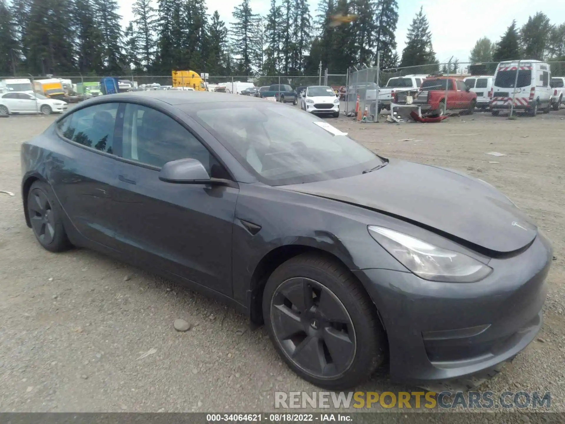 1 Photograph of a damaged car 5YJ3E1EAXMF873834 TESLA MODEL 3 2021