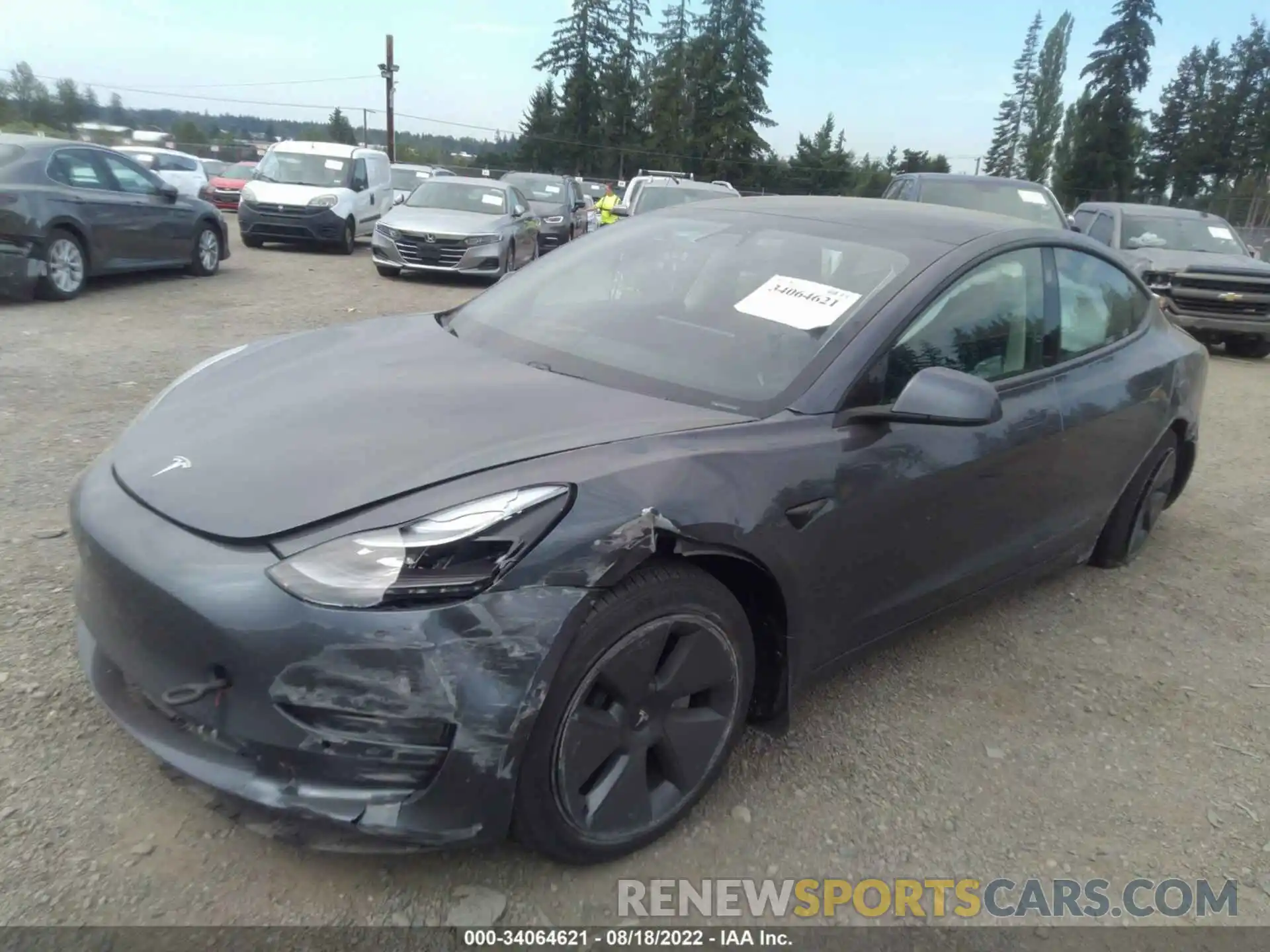 2 Photograph of a damaged car 5YJ3E1EAXMF873834 TESLA MODEL 3 2021