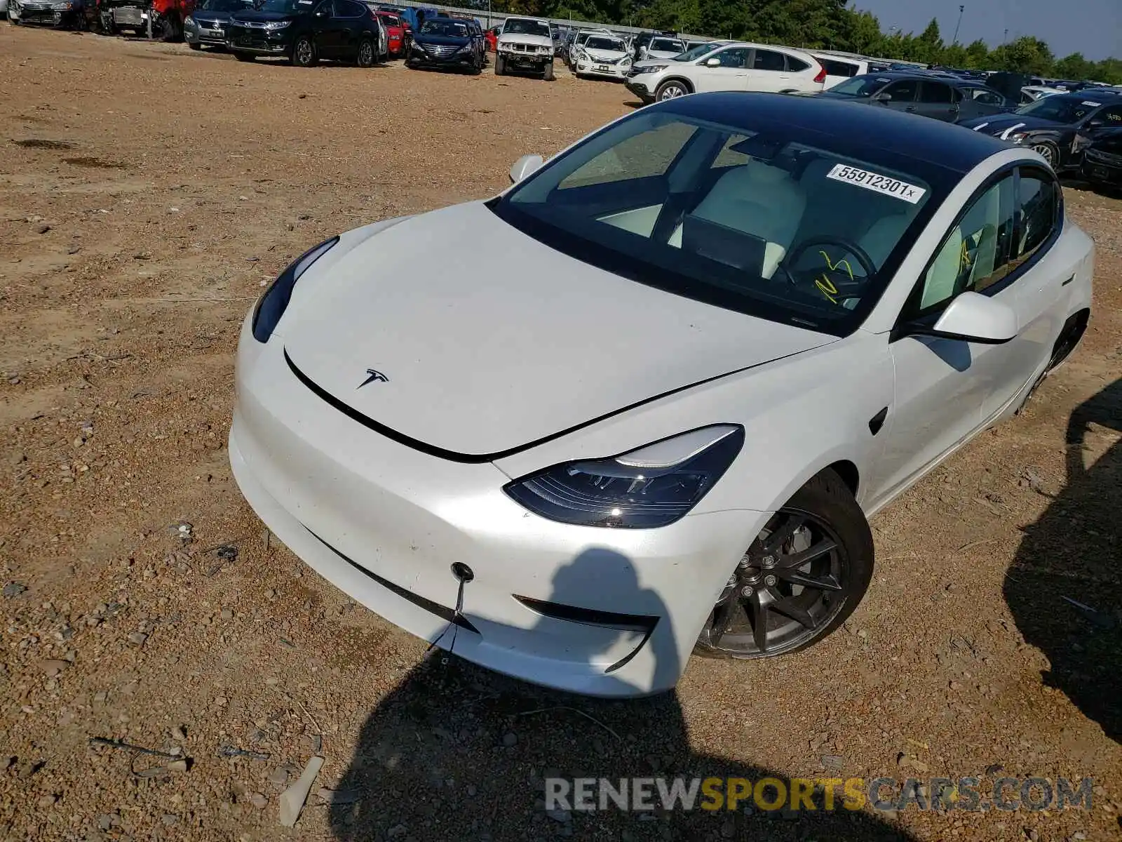 2 Photograph of a damaged car 5YJ3E1EAXMF915824 TESLA MODEL 3 2021