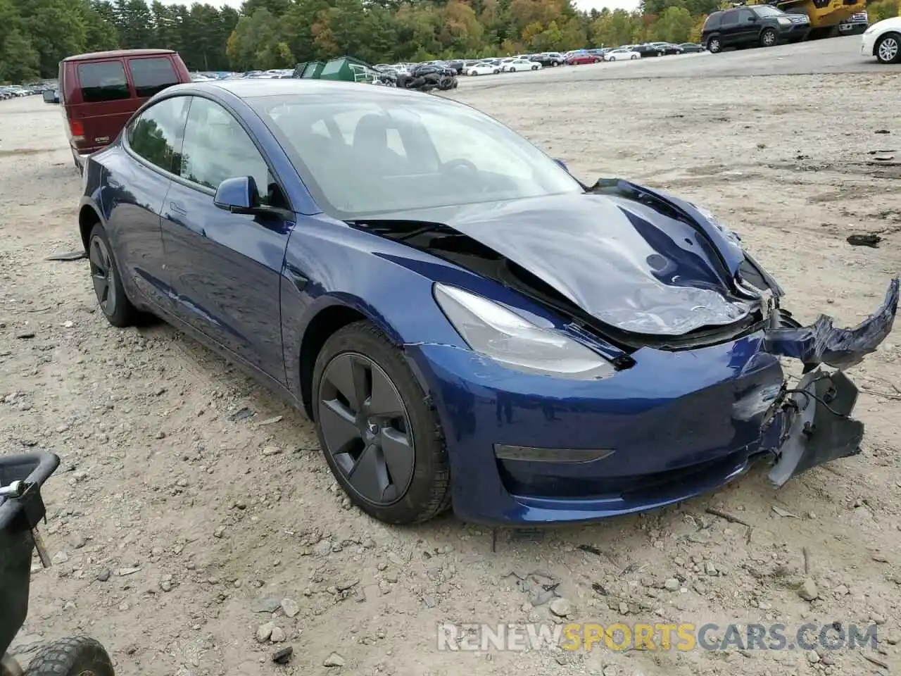 1 Photograph of a damaged car 5YJ3E1EAXMF919534 TESLA MODEL 3 2021