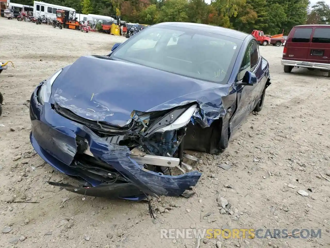 2 Photograph of a damaged car 5YJ3E1EAXMF919534 TESLA MODEL 3 2021