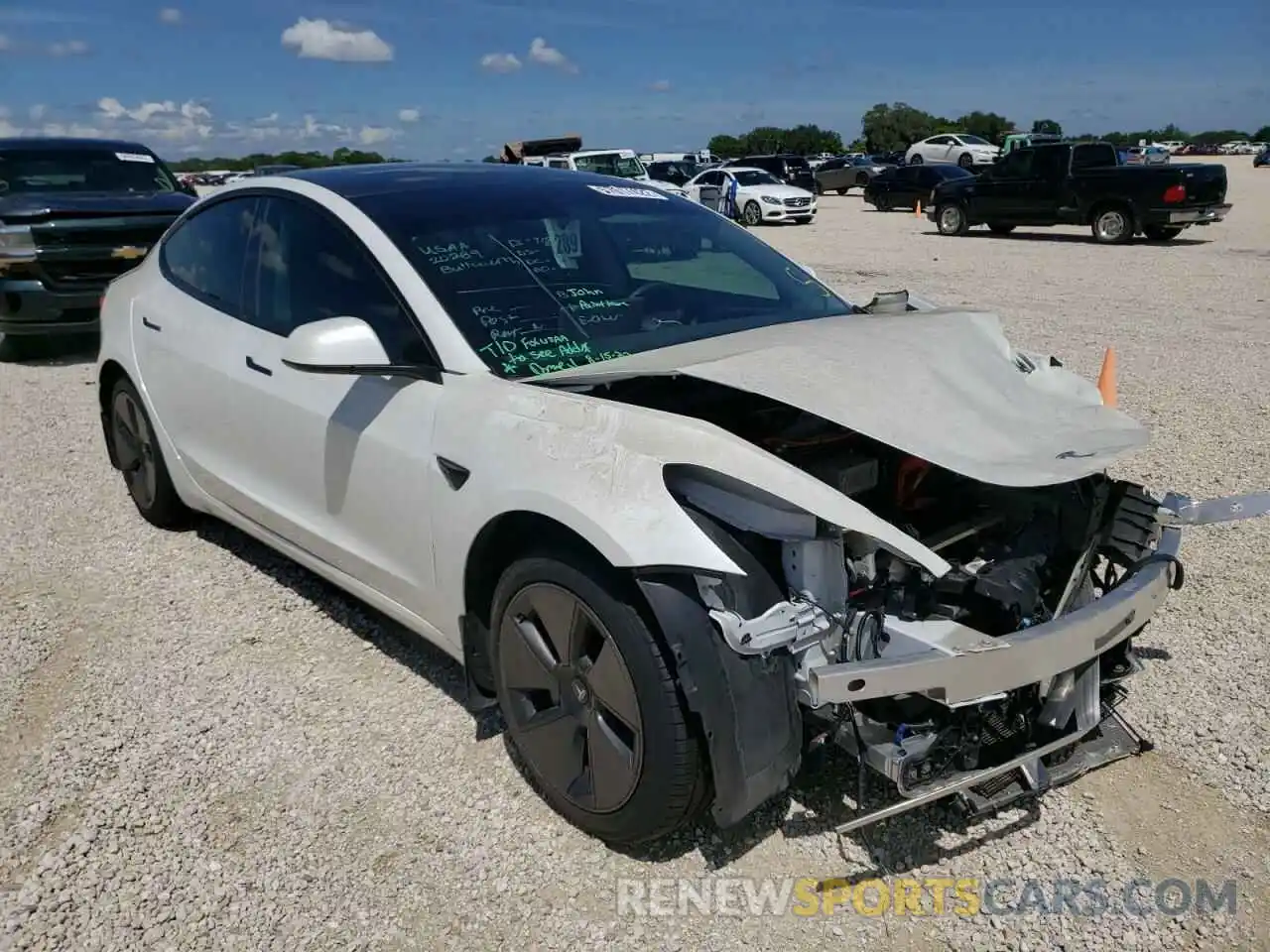 1 Photograph of a damaged car 5YJ3E1EAXMF921459 TESLA MODEL 3 2021