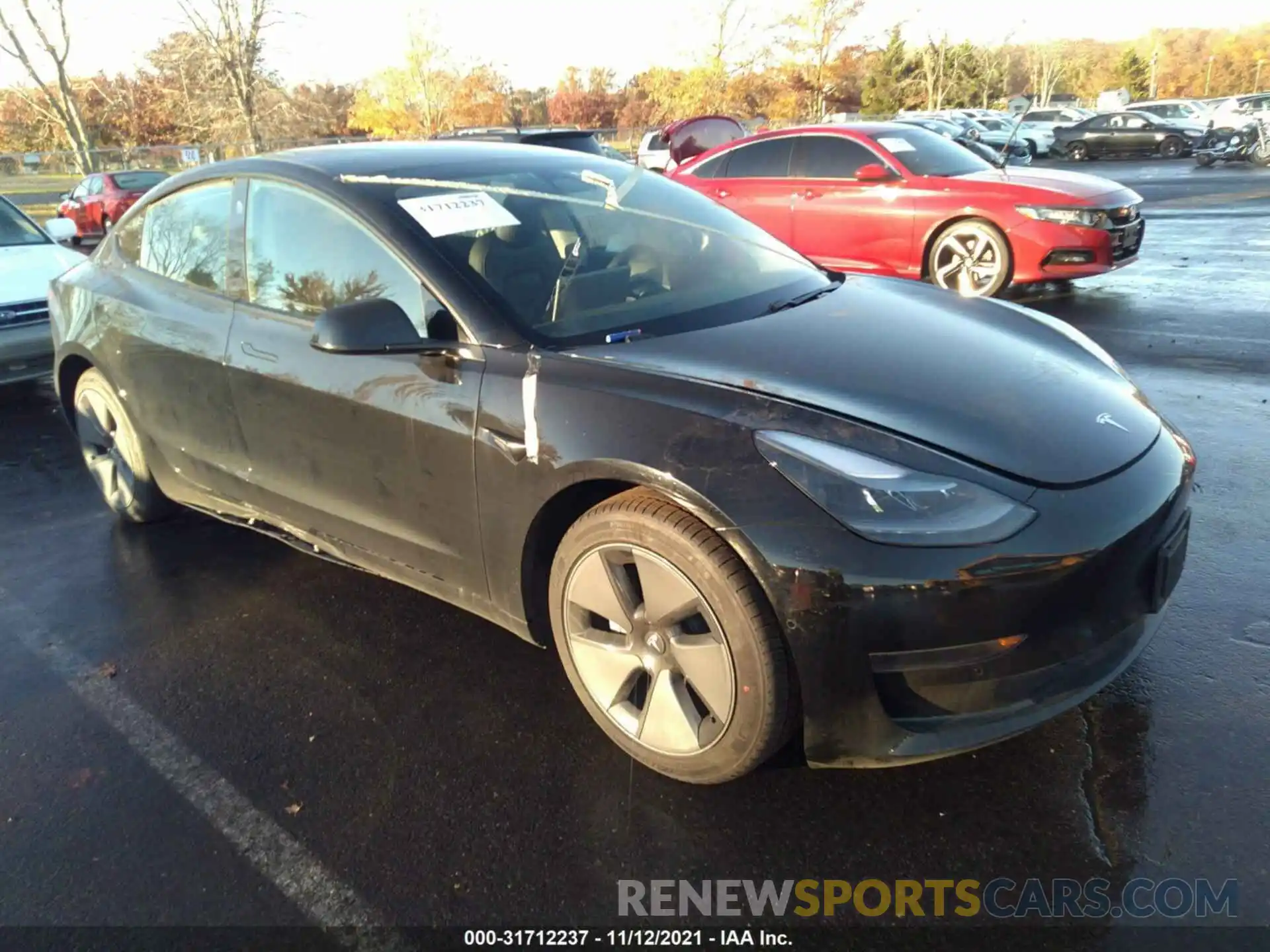 1 Photograph of a damaged car 5YJ3E1EAXMF923017 TESLA MODEL 3 2021