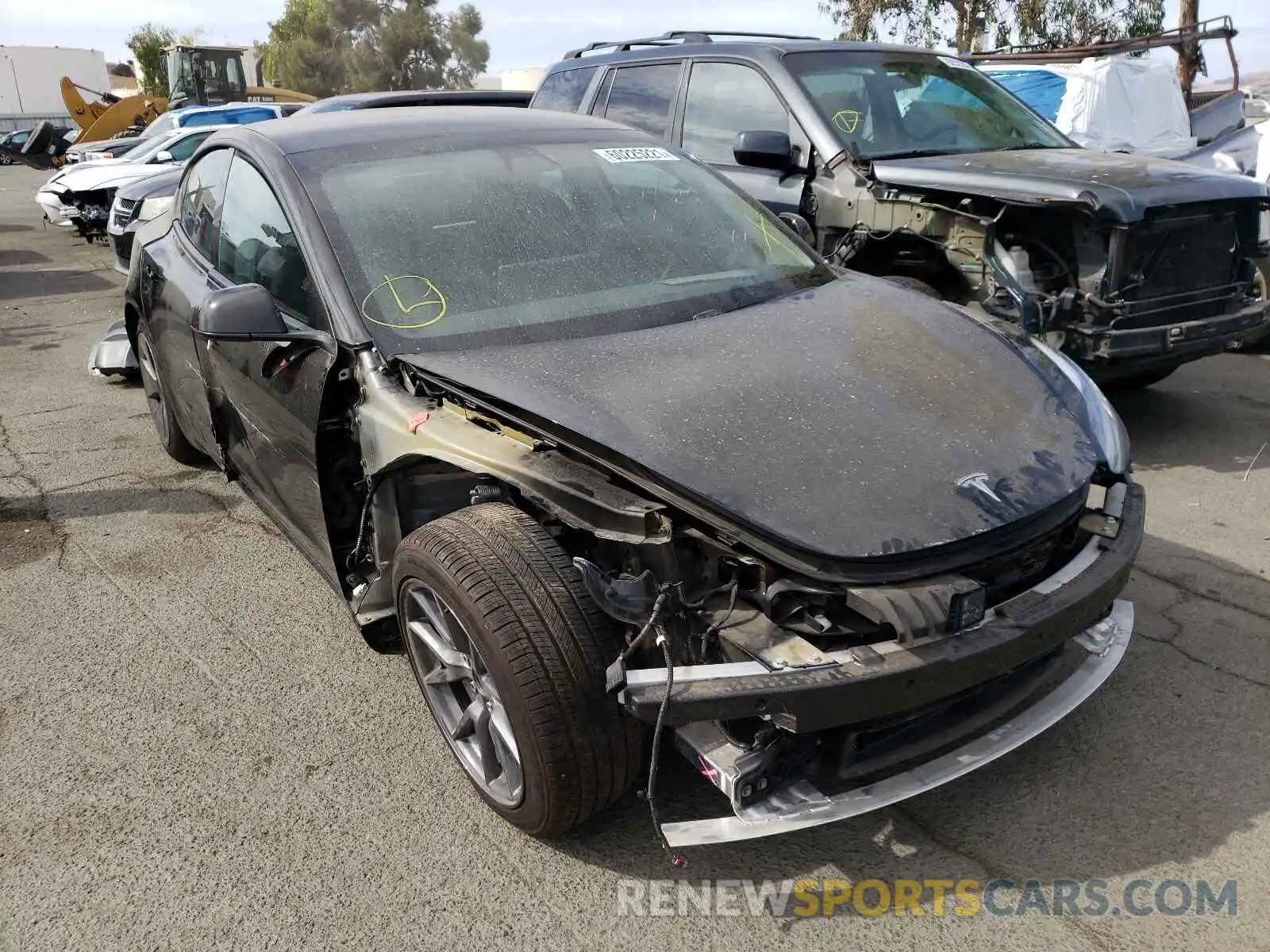 1 Photograph of a damaged car 5YJ3E1EAXMF930260 TESLA MODEL 3 2021