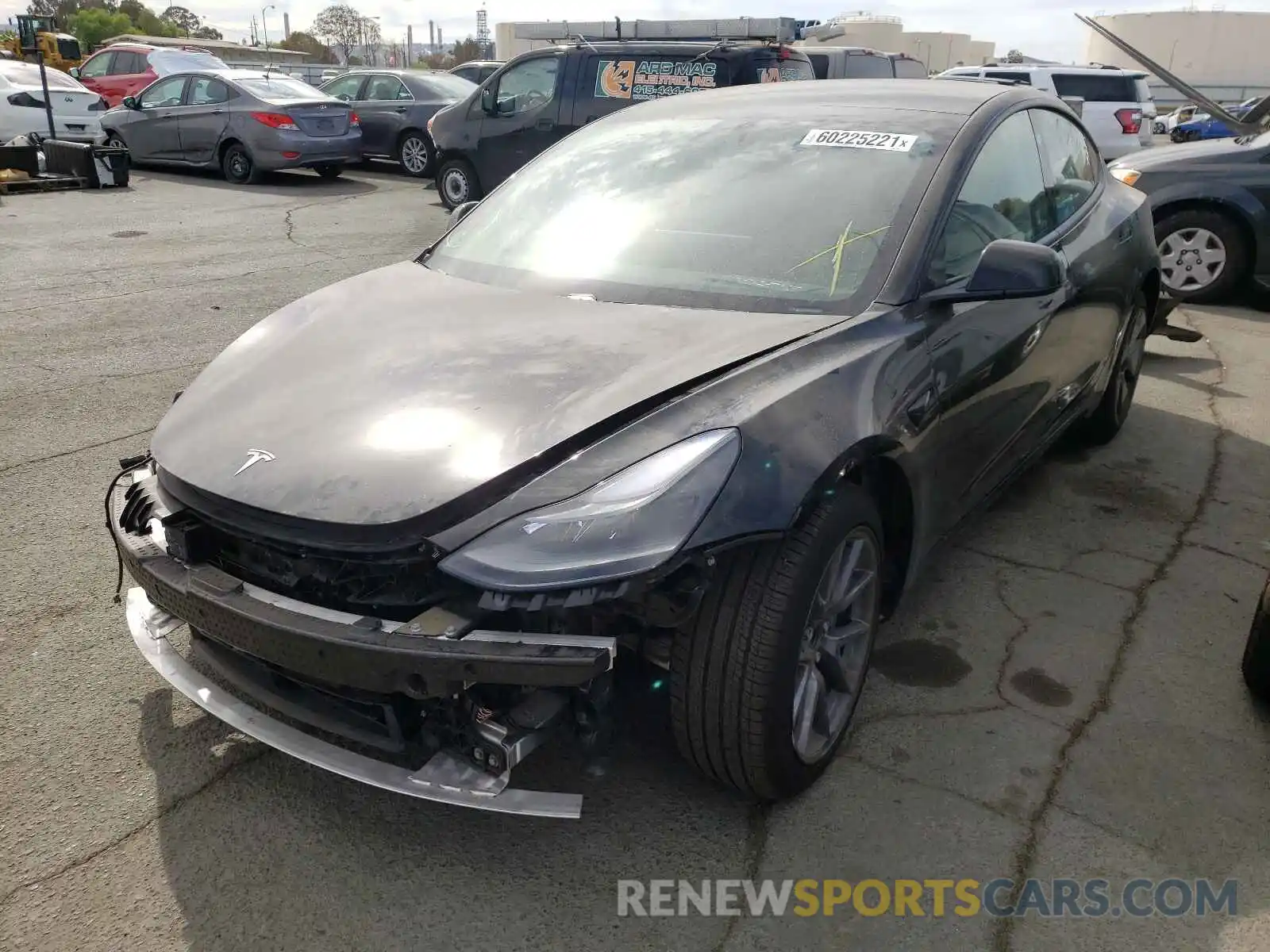 2 Photograph of a damaged car 5YJ3E1EAXMF930260 TESLA MODEL 3 2021