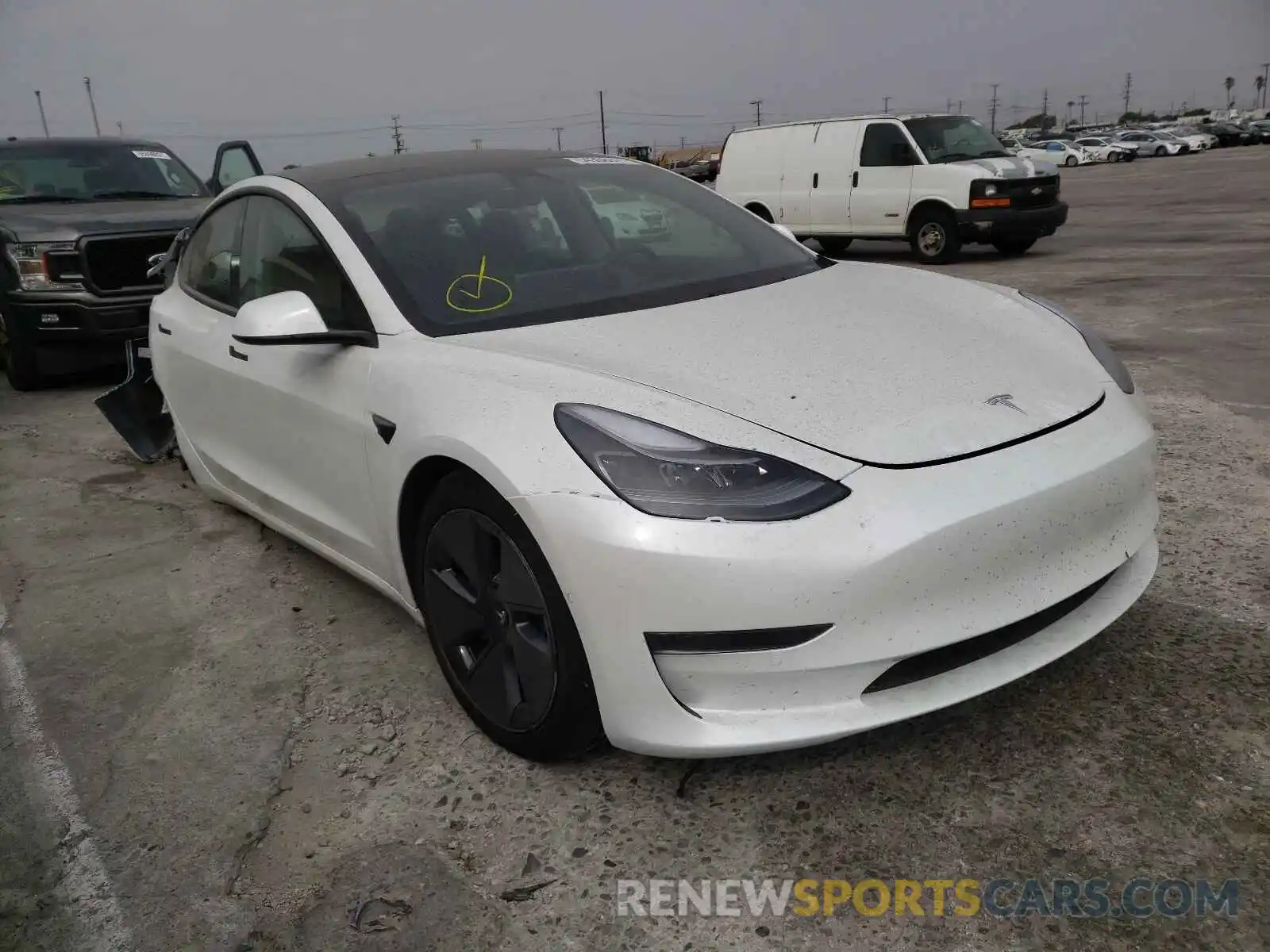 1 Photograph of a damaged car 5YJ3E1EAXMF939492 TESLA MODEL 3 2021