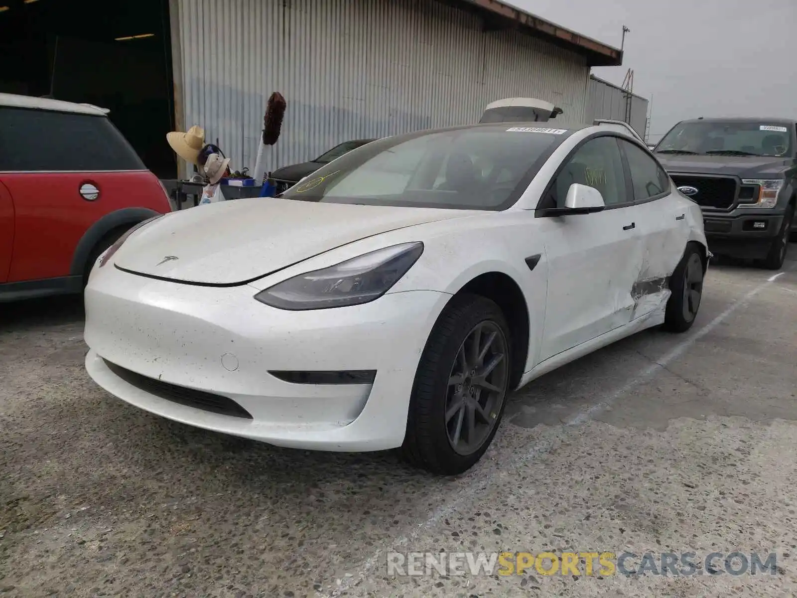 2 Photograph of a damaged car 5YJ3E1EAXMF939492 TESLA MODEL 3 2021