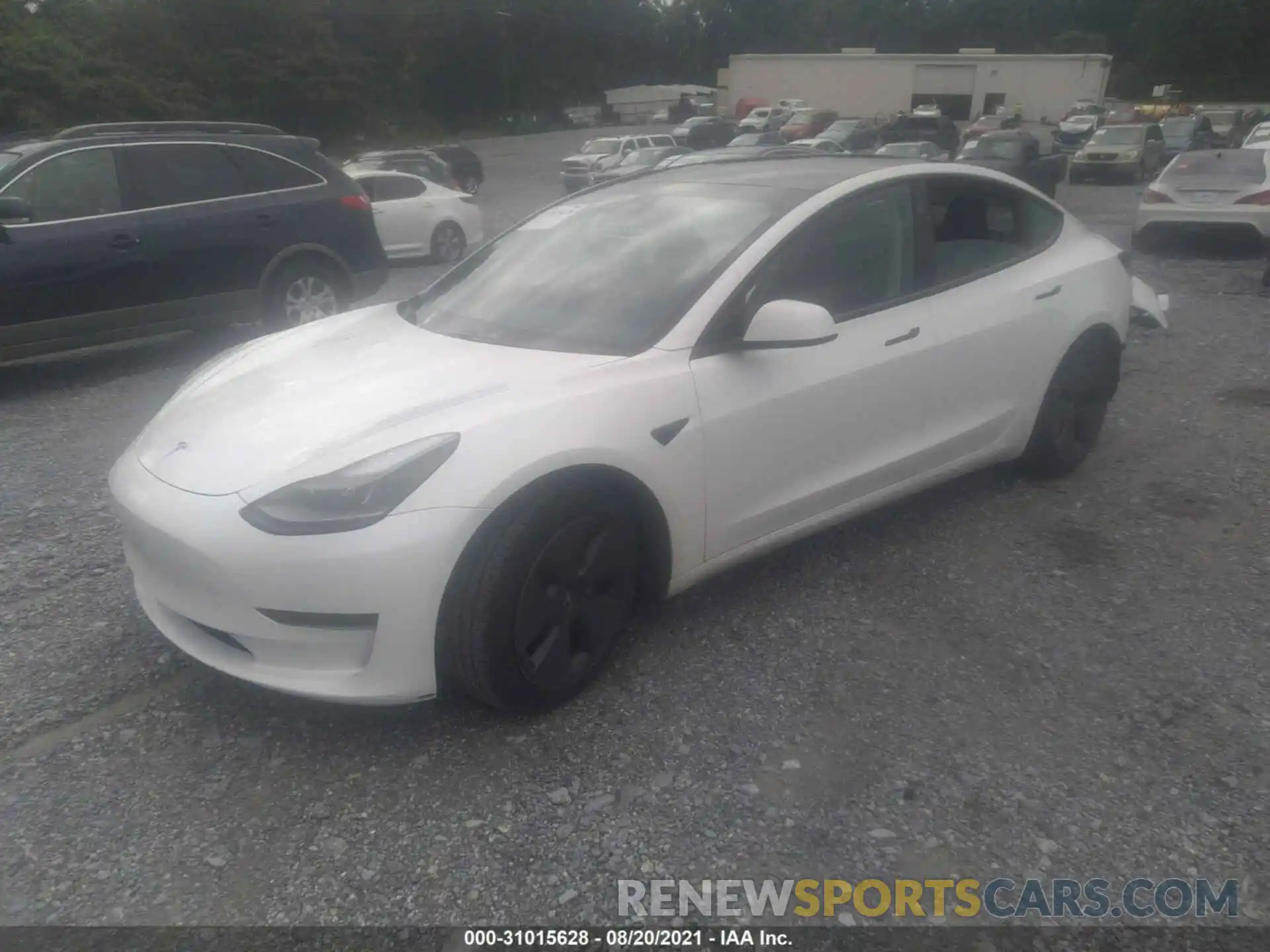 2 Photograph of a damaged car 5YJ3E1EAXMF955546 TESLA MODEL 3 2021