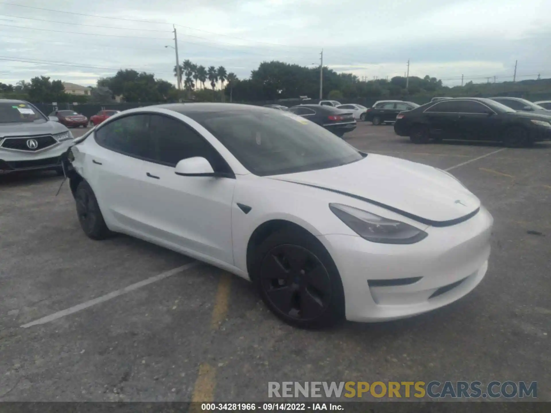 1 Photograph of a damaged car 5YJ3E1EAXMF969091 TESLA MODEL 3 2021