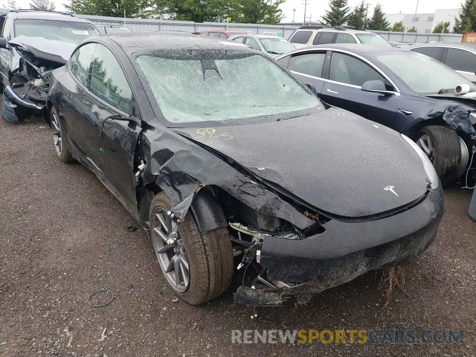 1 Photograph of a damaged car 5YJ3E1EAXMF985825 TESLA MODEL 3 2021