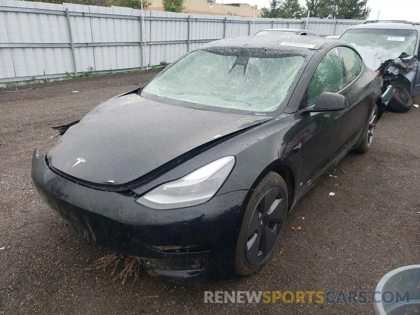 2 Photograph of a damaged car 5YJ3E1EAXMF985825 TESLA MODEL 3 2021