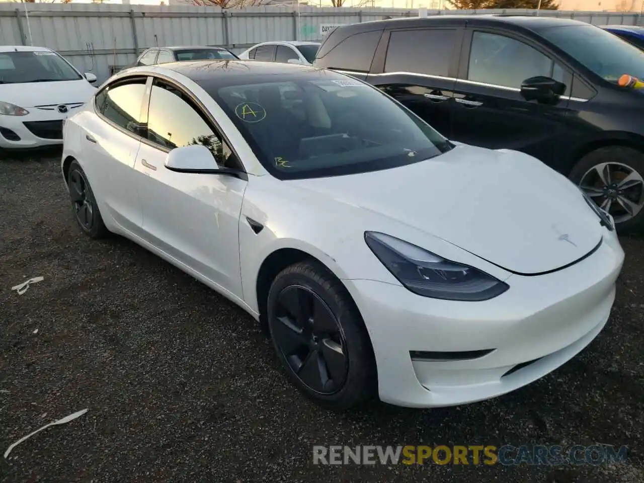 1 Photograph of a damaged car 5YJ3E1EAXMF985971 TESLA MODEL 3 2021