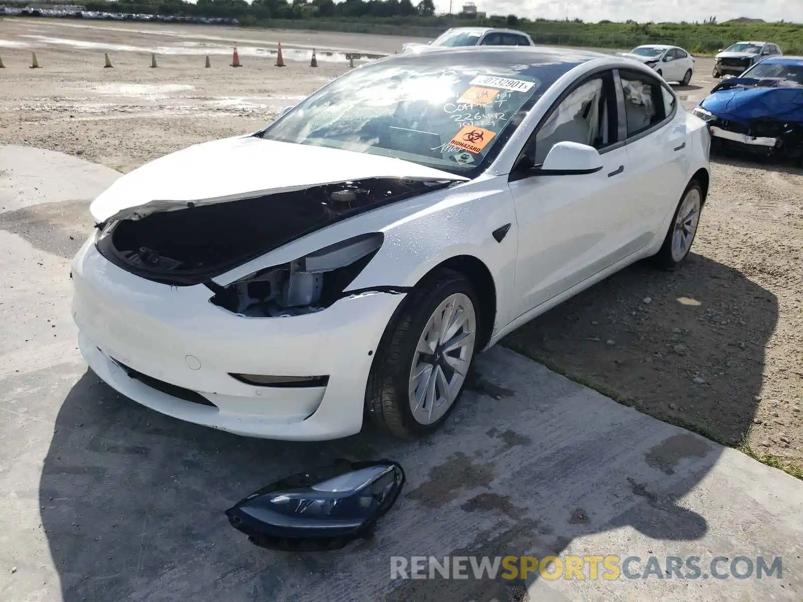 2 Photograph of a damaged car 5YJ3E1EAXMF989728 TESLA MODEL 3 2021