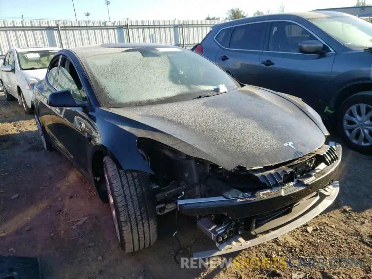 1 Photograph of a damaged car 5YJ3E1EAXMF990684 TESLA MODEL 3 2021