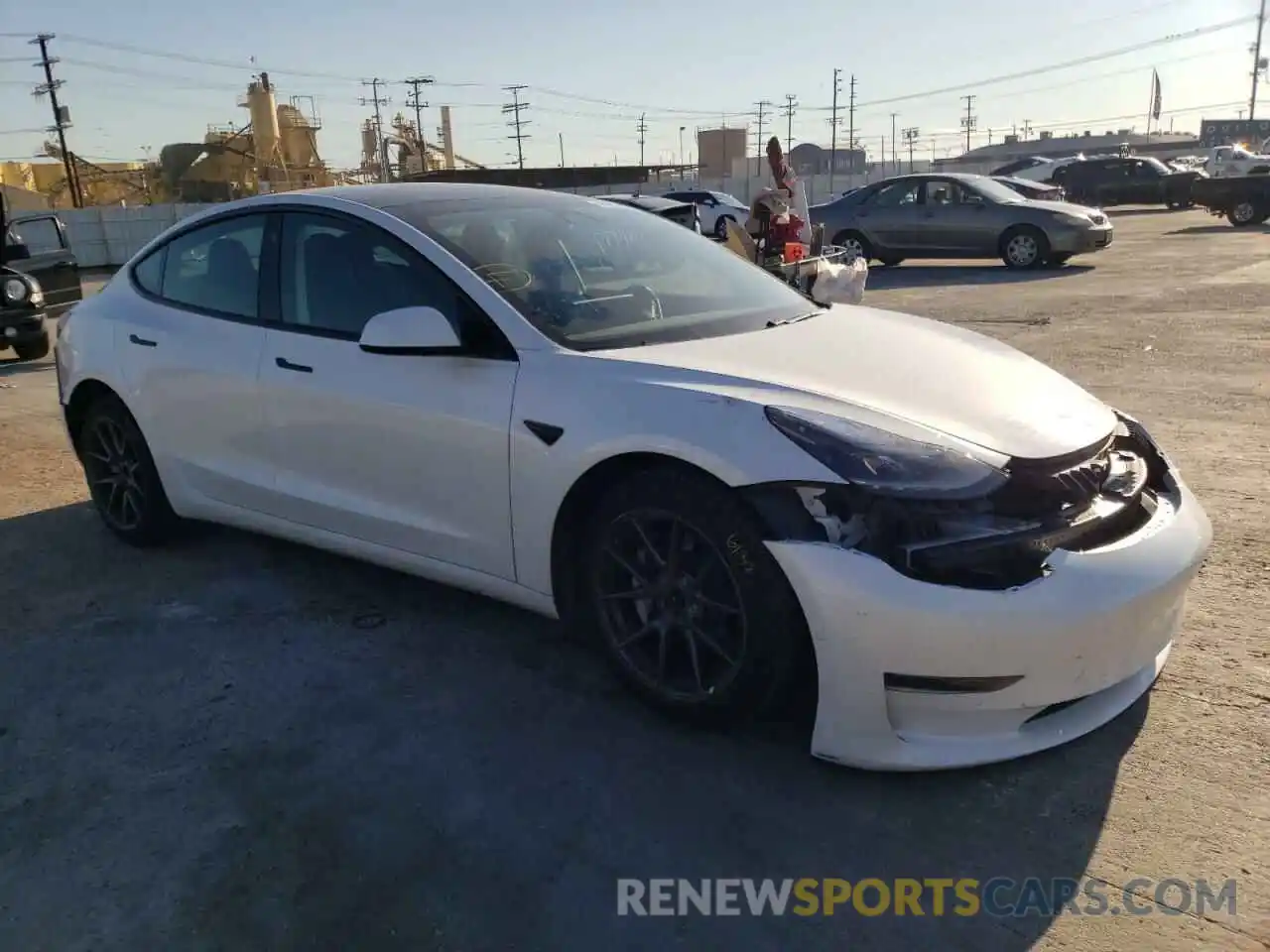 1 Photograph of a damaged car 5YJ3E1EAXMF992547 TESLA MODEL 3 2021