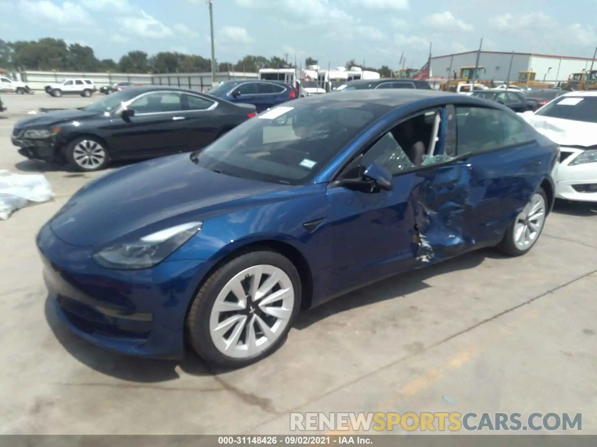 2 Photograph of a damaged car 5YJ3E1EAXMF998364 TESLA MODEL 3 2021