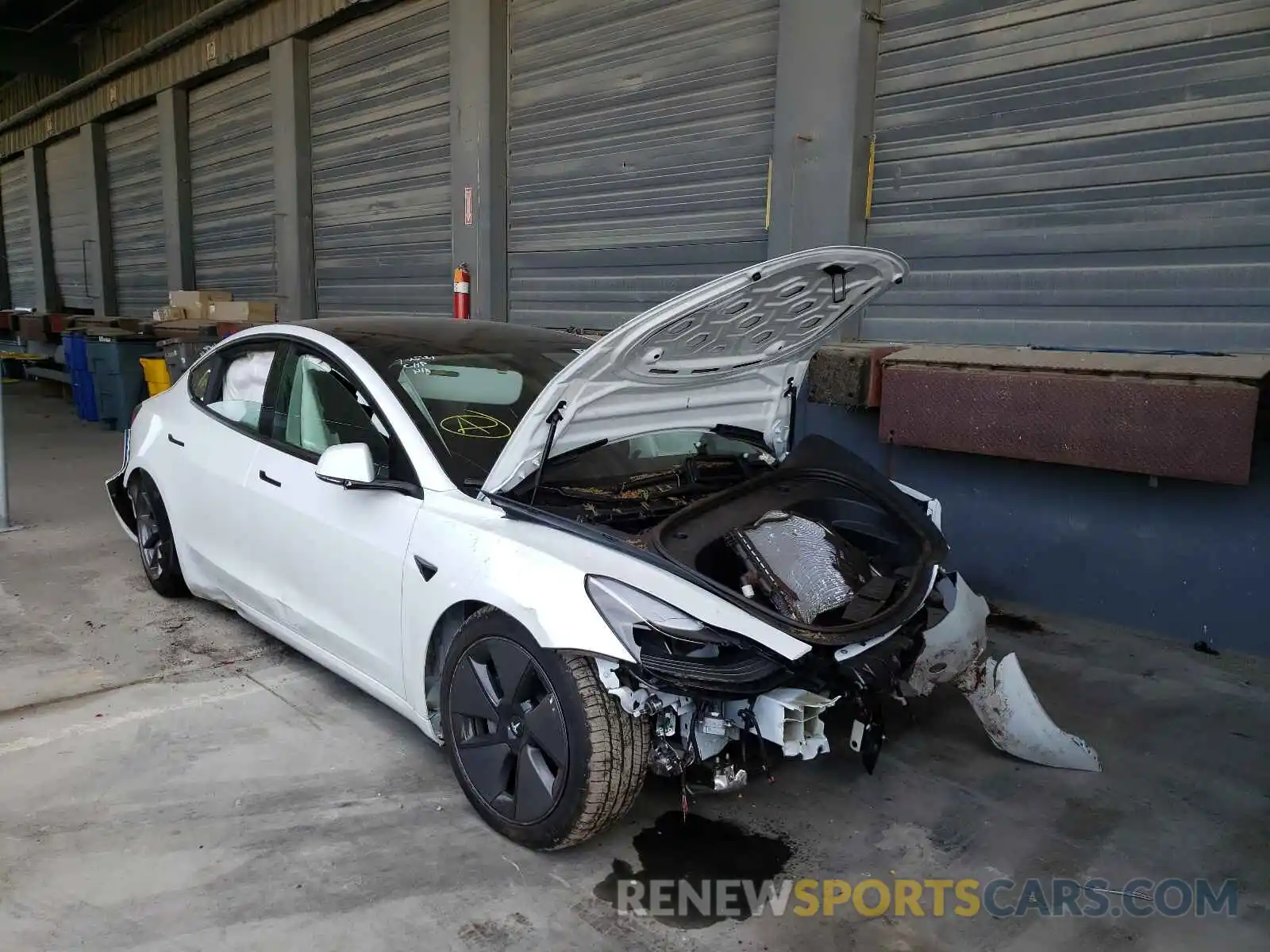 1 Photograph of a damaged car 5YJ3E1EB0MF003244 TESLA MODEL 3 2021