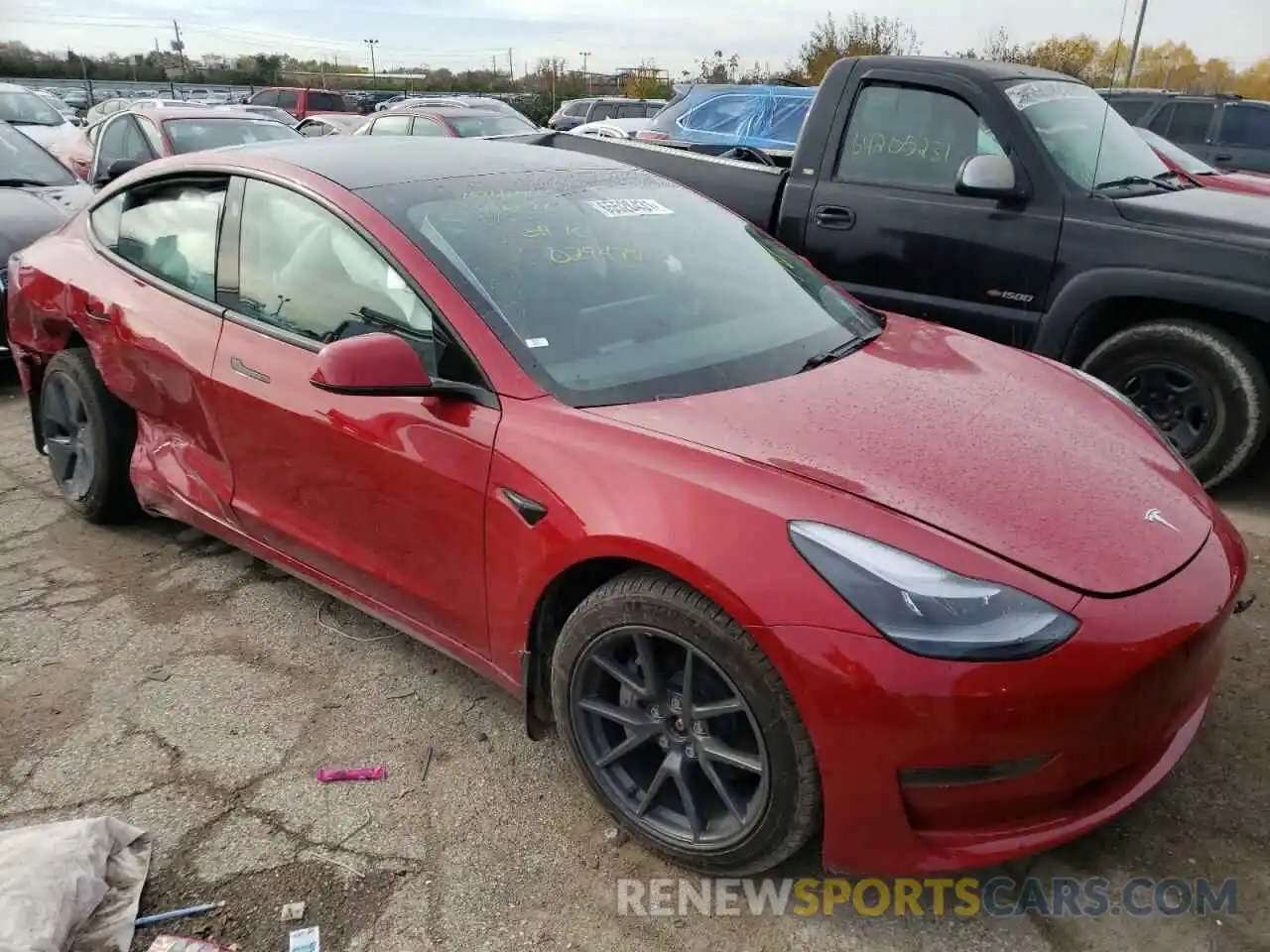 1 Photograph of a damaged car 5YJ3E1EB0MF029472 TESLA MODEL 3 2021