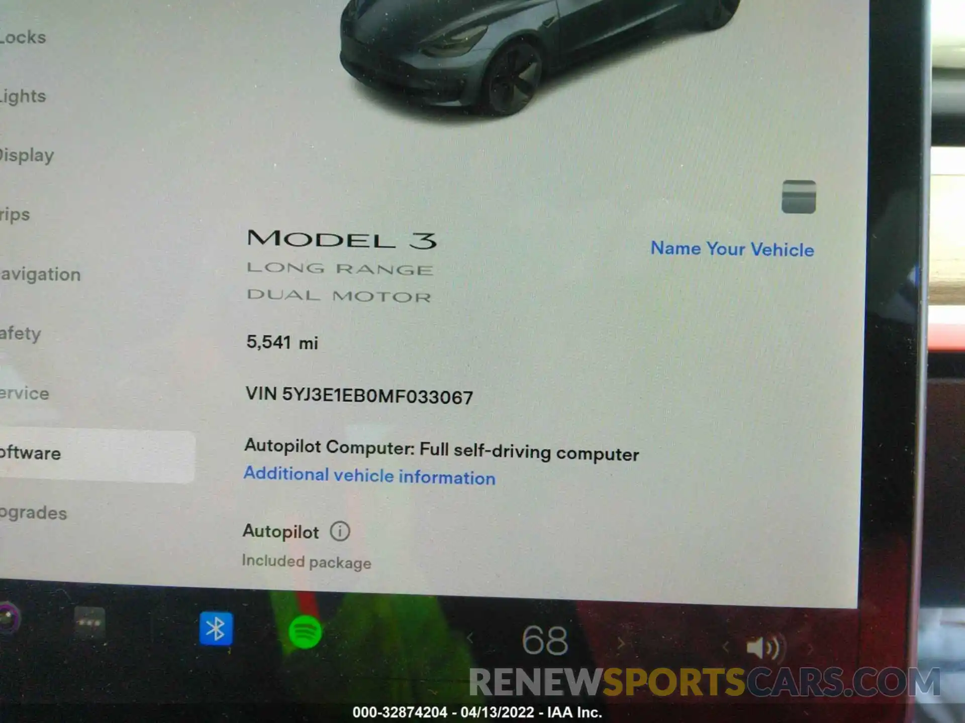 7 Фотография поврежденного автомобиля 5YJ3E1EB0MF033067 TESLA MODEL 3 2021