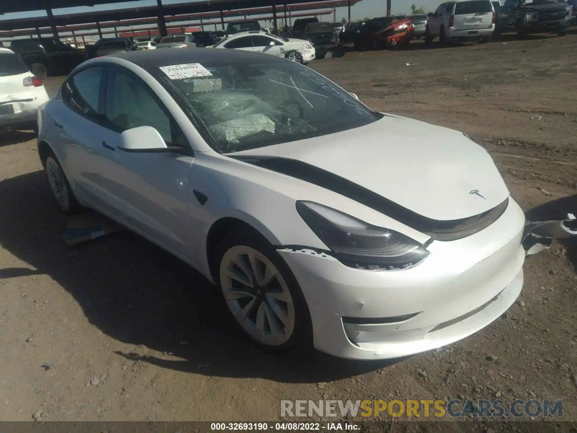 1 Photograph of a damaged car 5YJ3E1EB0MF057191 TESLA MODEL 3 2021