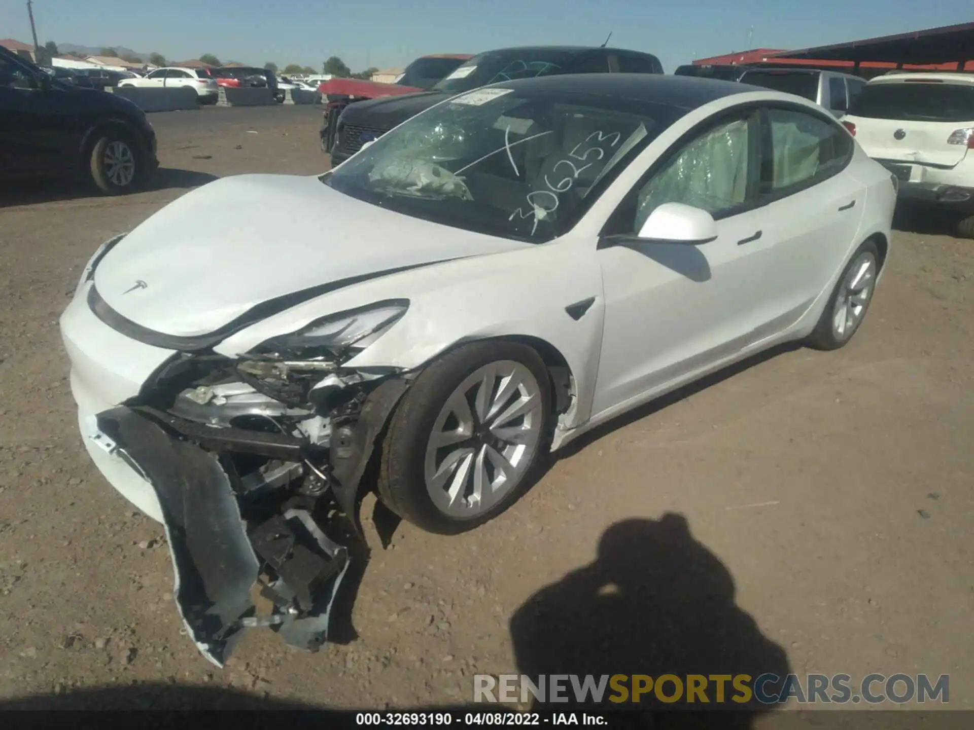 2 Photograph of a damaged car 5YJ3E1EB0MF057191 TESLA MODEL 3 2021