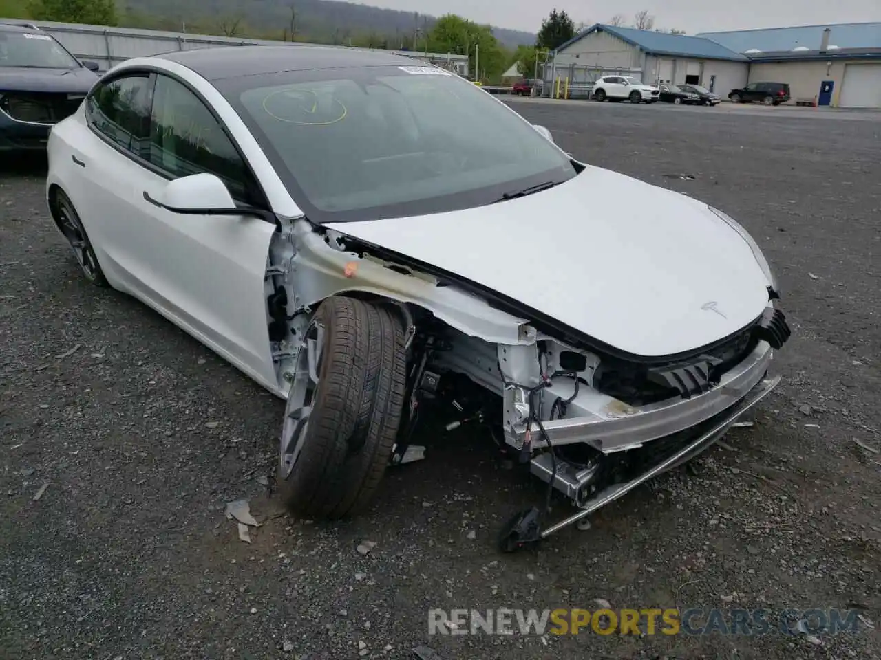 1 Photograph of a damaged car 5YJ3E1EB0MF063248 TESLA MODEL 3 2021