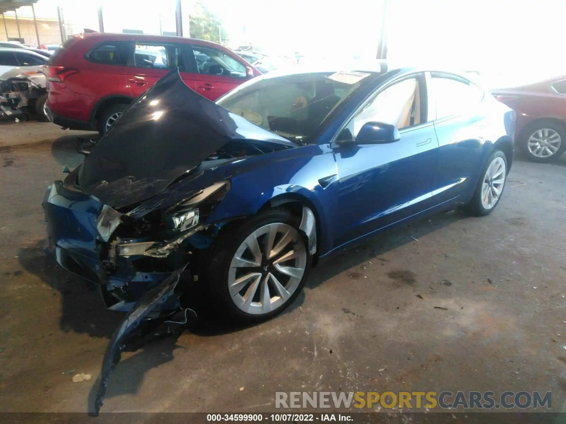 2 Photograph of a damaged car 5YJ3E1EB0MF064853 TESLA MODEL 3 2021