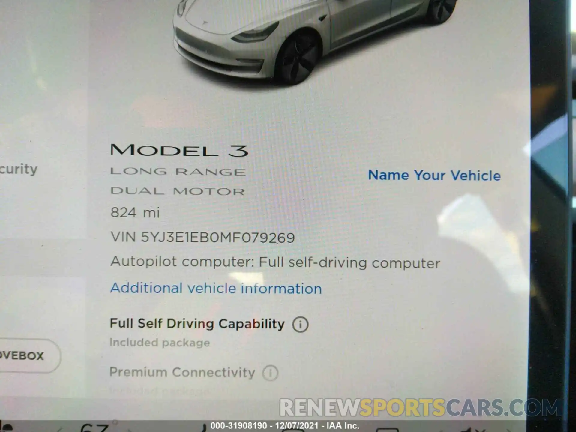 7 Photograph of a damaged car 5YJ3E1EB0MF079269 TESLA MODEL 3 2021