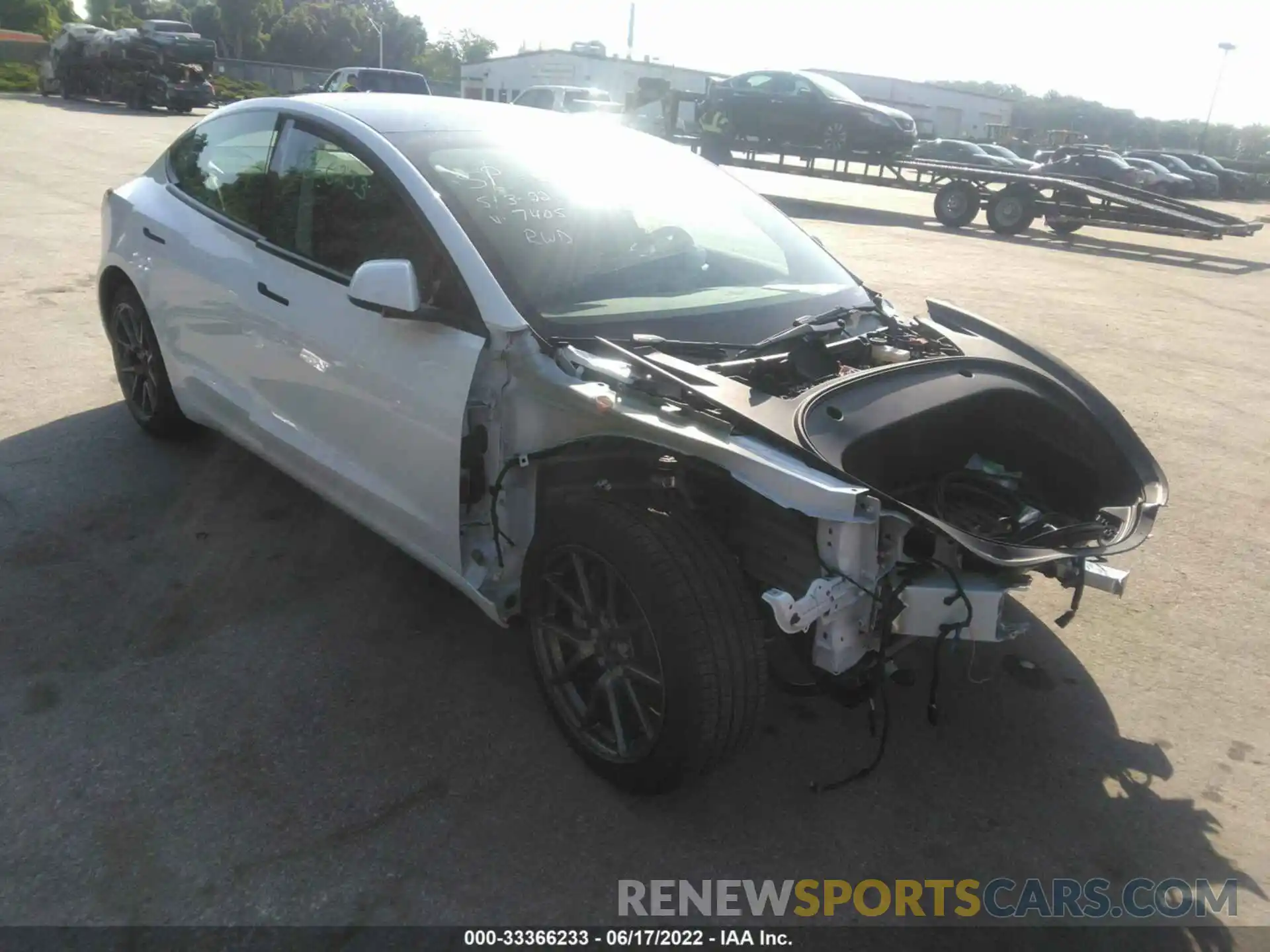 1 Photograph of a damaged car 5YJ3E1EB0MF087405 TESLA MODEL 3 2021