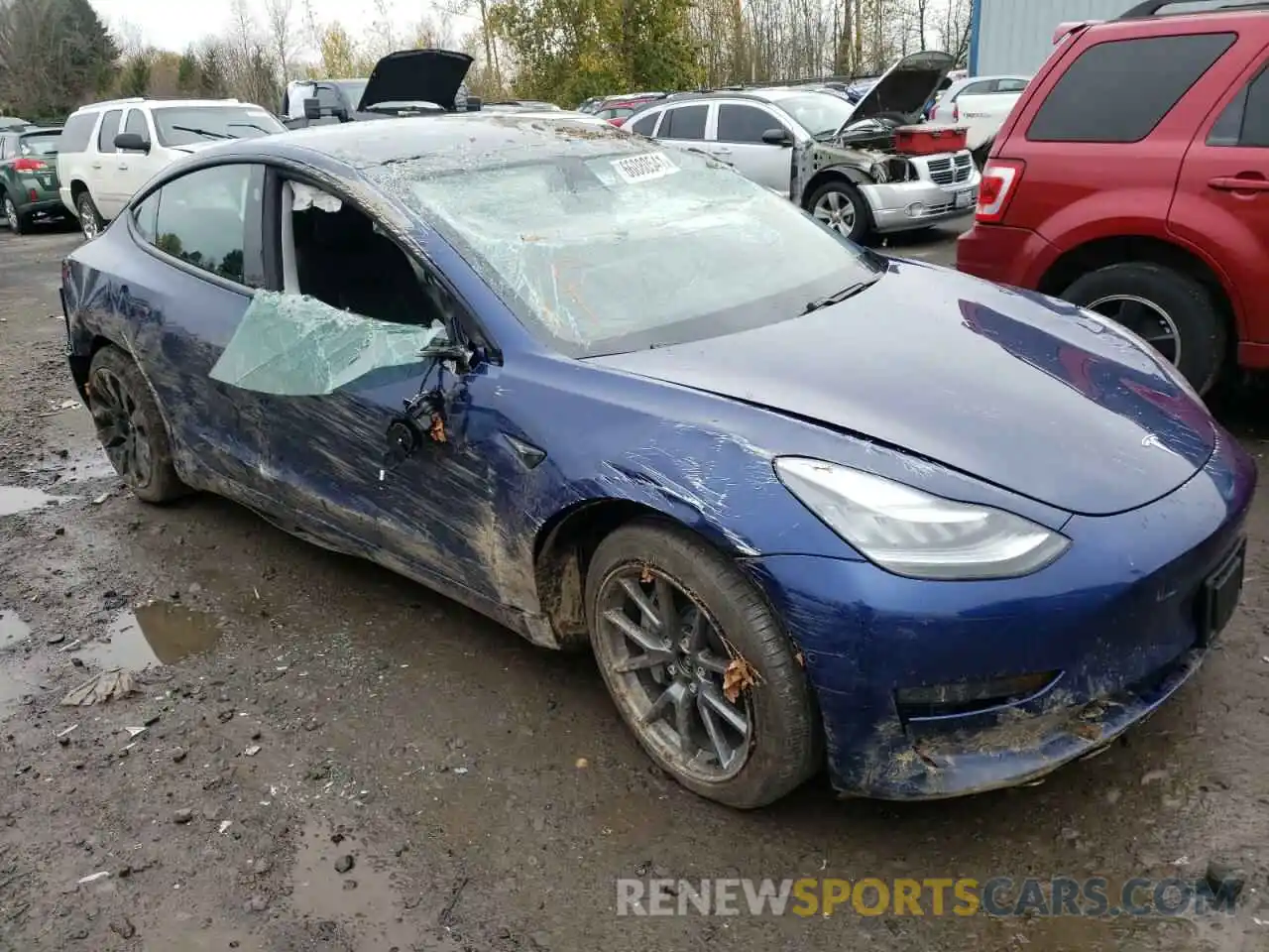 1 Photograph of a damaged car 5YJ3E1EB0MF836834 TESLA MODEL 3 2021